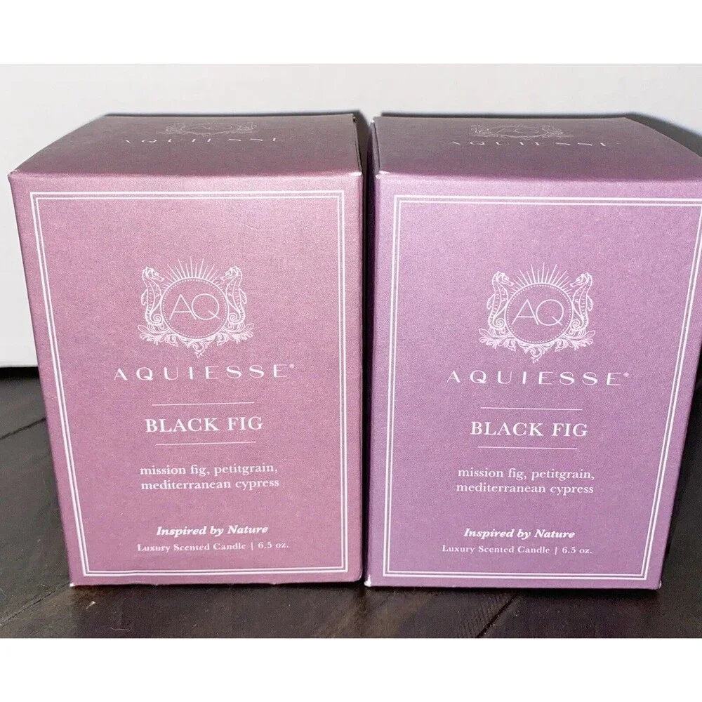 Aquiesse Black Fig Luxury Scented Candle 6.5oz. 2 Pack